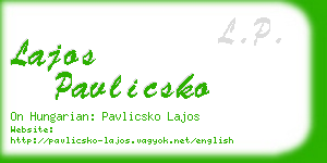 lajos pavlicsko business card